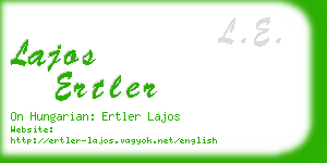 lajos ertler business card